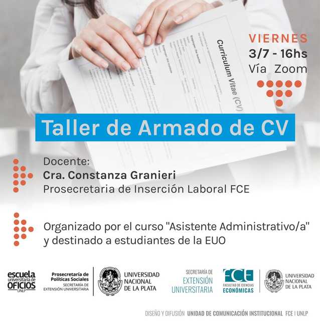 Taller de armado de CV para estudiantes de la EUO Taller de armado de CV para estudiantes de la EUO