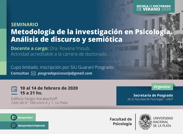 Cursos y Seminarios de Posgrado Psicología 2020 Cursos y Seminarios de Posgrado Psicología 2020