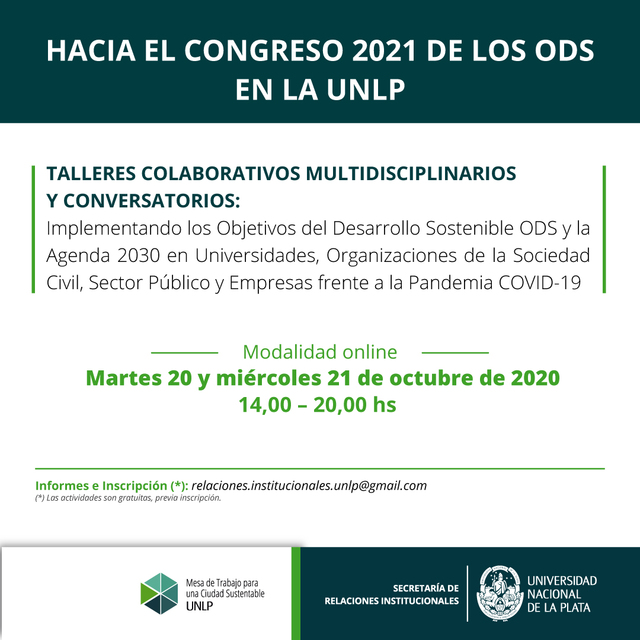 Hacia el Congreso 2021 de los ODS en la UNLP