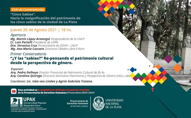 “Cinco Sabias. Hacia la resignificación del patrimonio de los cinco sabios de la ciudad de La Plata” “Cinco Sabias. Hacia la resignificación del patrimonio de los cinco sabios de la ciudad de La Plata”