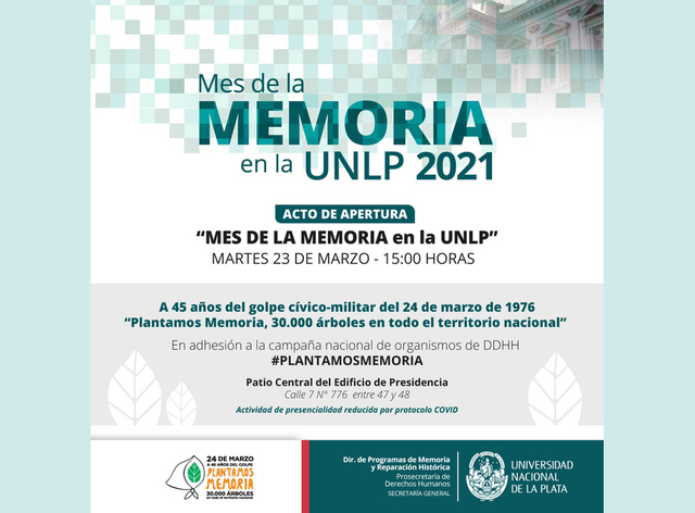 Mes de la Memoria 2021 en la UNLP Mes de la Memoria 2021 en la UNLP