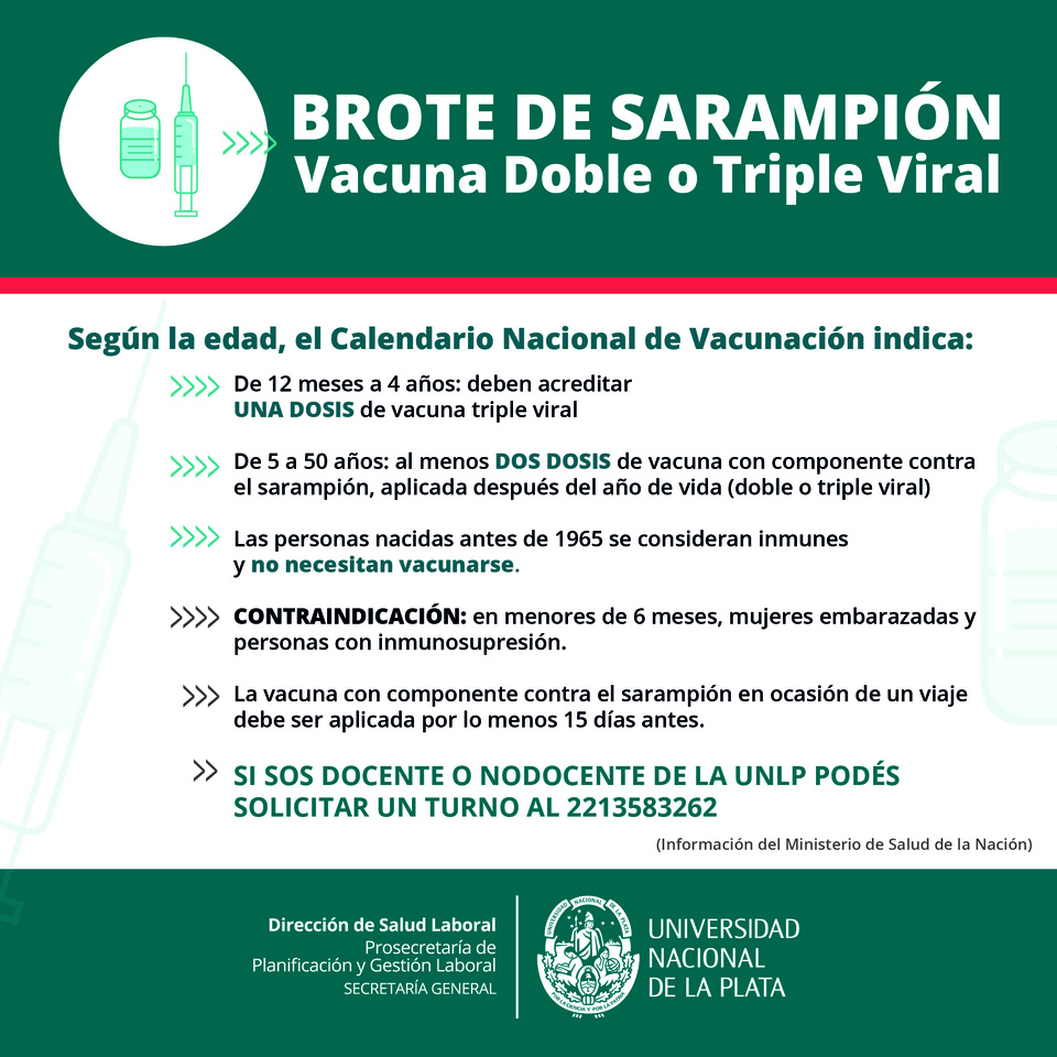 Brote de Sarampión: Vacuna doble o triple viral