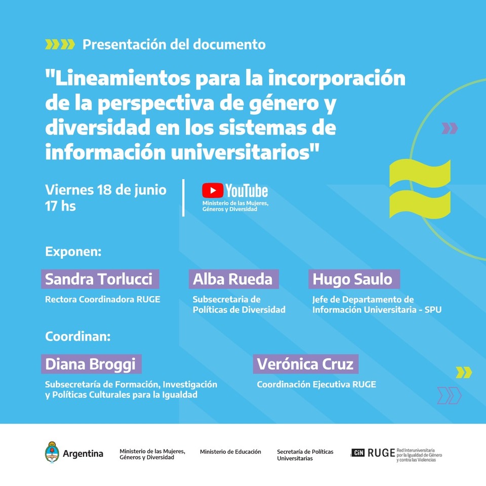 Presentación del Documento "Lineamientos para la incorporación de la perspectiva de género y diversidad en los sistemas de información universitarios"