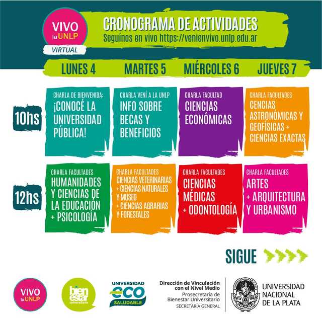 Desde hoy estudiantes secundarios de todo el país participan de la experiencia “Vivo la UNLP” virtual Desde hoy estudiantes secundarios de todo el país participan de la experiencia “Vivo la UNLP” virtual
