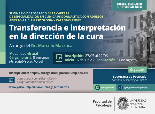 Nuevos seminarios de posgrado en Psicología Nuevos seminarios de posgrado en Psicología