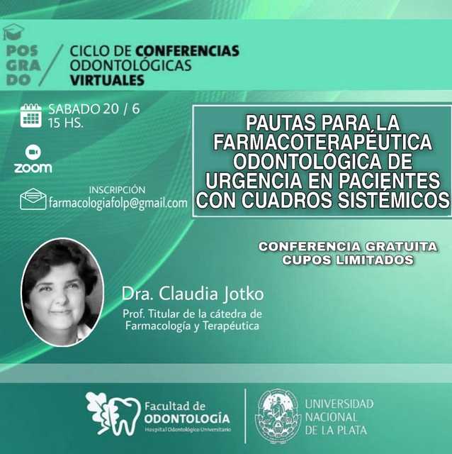Continúan las conferencias online de la Facultad de Odontología Continúan las conferencias online de la Facultad de Odontología