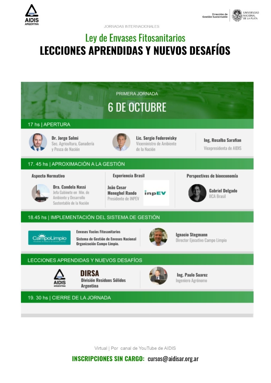 Jornadas Internacionales “Ley de Envases Fitosanitarios: Lecciones aprendidas y nuevos desafíos” Jornadas Internacionales “Ley de Envases Fitosanitarios: Lecciones aprendidas y nuevos desafíos”