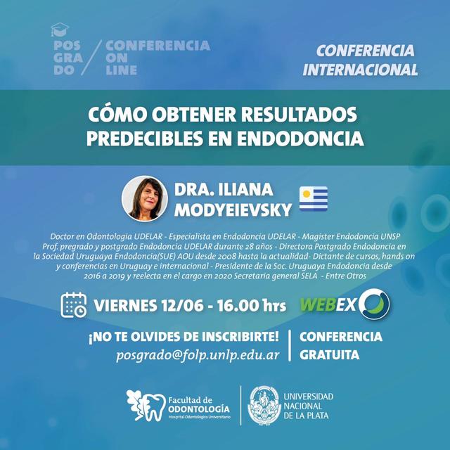 Continúan las conferencias online de la Facultad de Odontología Continúan las conferencias online de la Facultad de Odontología
