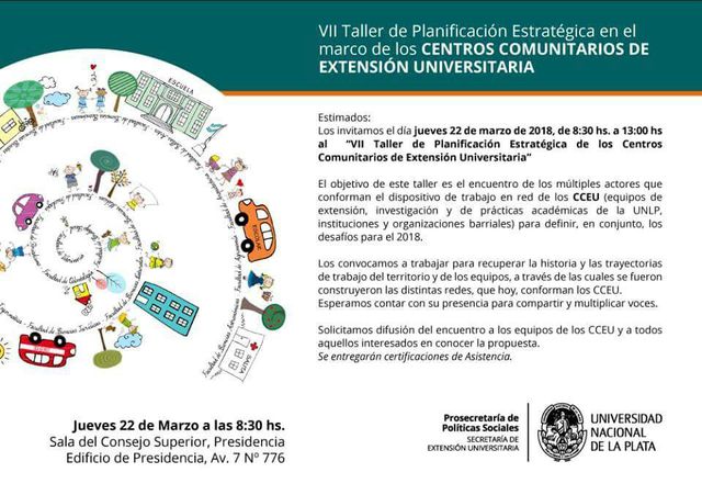 VII Taller de Planificación Estratégica de los Centros Comunitarios de Extensión VII Taller de Planificación Estratégica de los Centros Comunitarios de Extensión