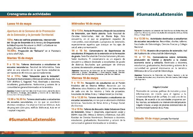 Comenzó en la UNLP la Semana de la Promoción de la Extensión Comenzó en la UNLP la Semana de la Promoción de la Extensión