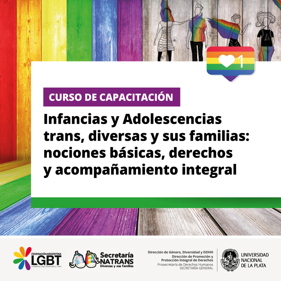 Curso de Capacitación “Infancias y Adolescencias trans, diversas y sus familias: nociones básicas, derechos y acompañamiento integral”