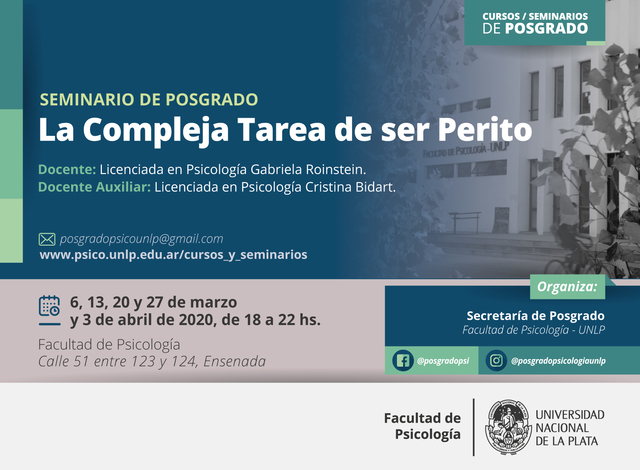 Cursos, seminarios y congresos de Posgrado Cursos, seminarios y congresos de Posgrado