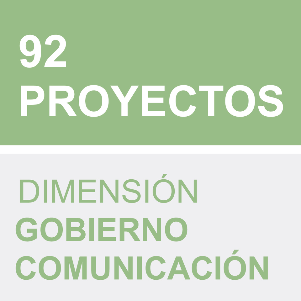 Dimensión Gobierno / Comunicación. 92 Proyectos 