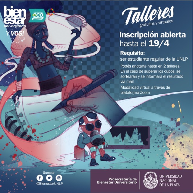 Se encuentra abierta la inscripción a los talleres para estudiantes de la UNLP