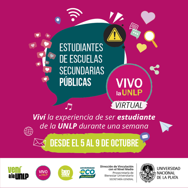 Se encuentra abierta la inscripción para participar de la experiencia Vivo la UNLP