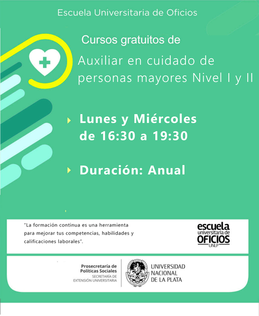 Inscripción a los cursos en modalidad virtual de la Escuela de Oficios de la UNLP
Inscripción a los cursos en modalidad virtual de la Escuela de Oficios de la UNLP