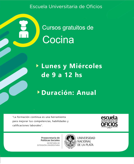 Inscripción a los cursos en modalidad virtual de la Escuela de Oficios de la UNLP
Inscripción a los cursos en modalidad virtual de la Escuela de Oficios de la UNLP
