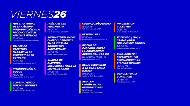 Bienal de Arte y Cultura. Programa de actividades día por día Bienal de Arte y Cultura. Programa de actividades día por día