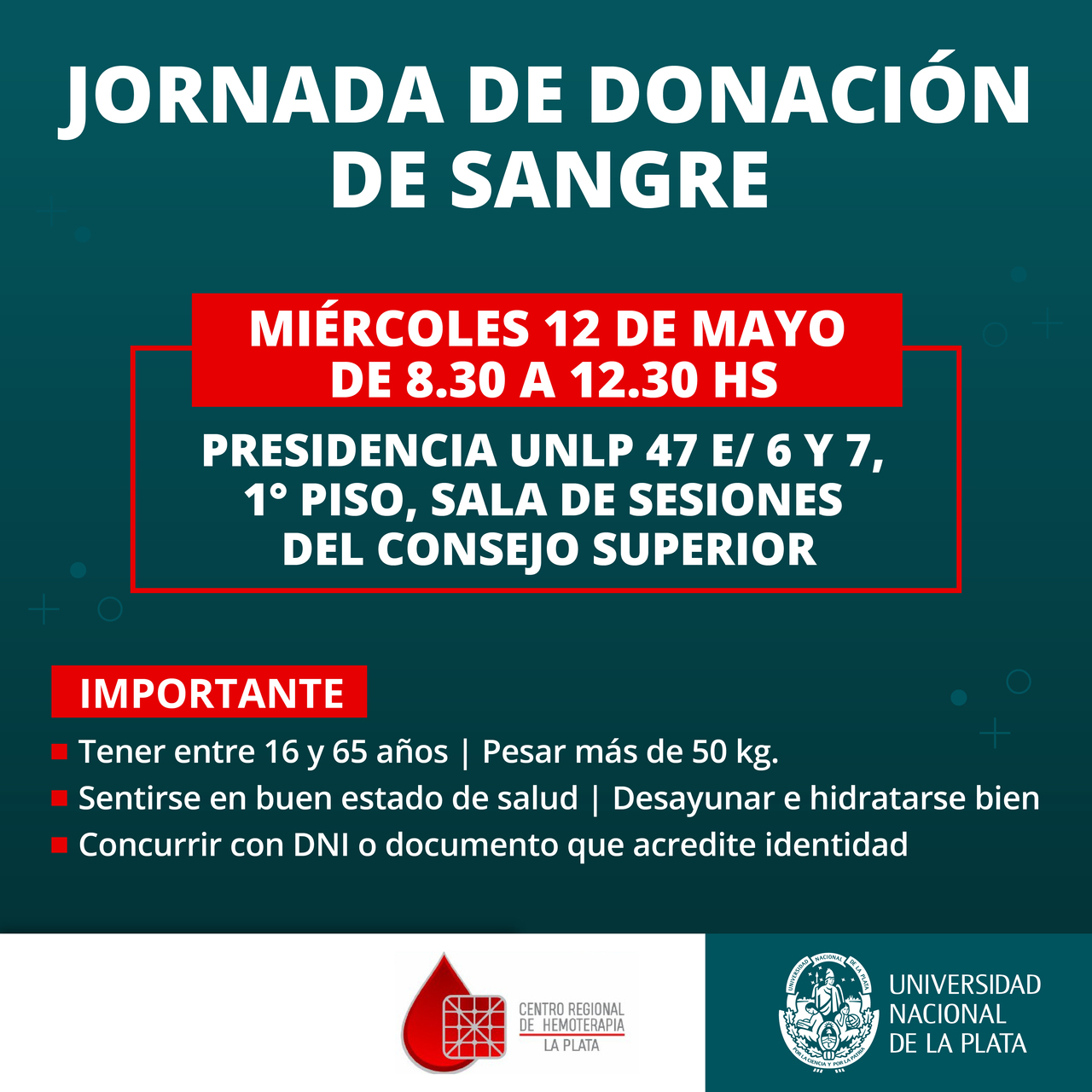 Jornada de donación de sangre en el Rectorado Jornada de donación de sangre en el Rectorado