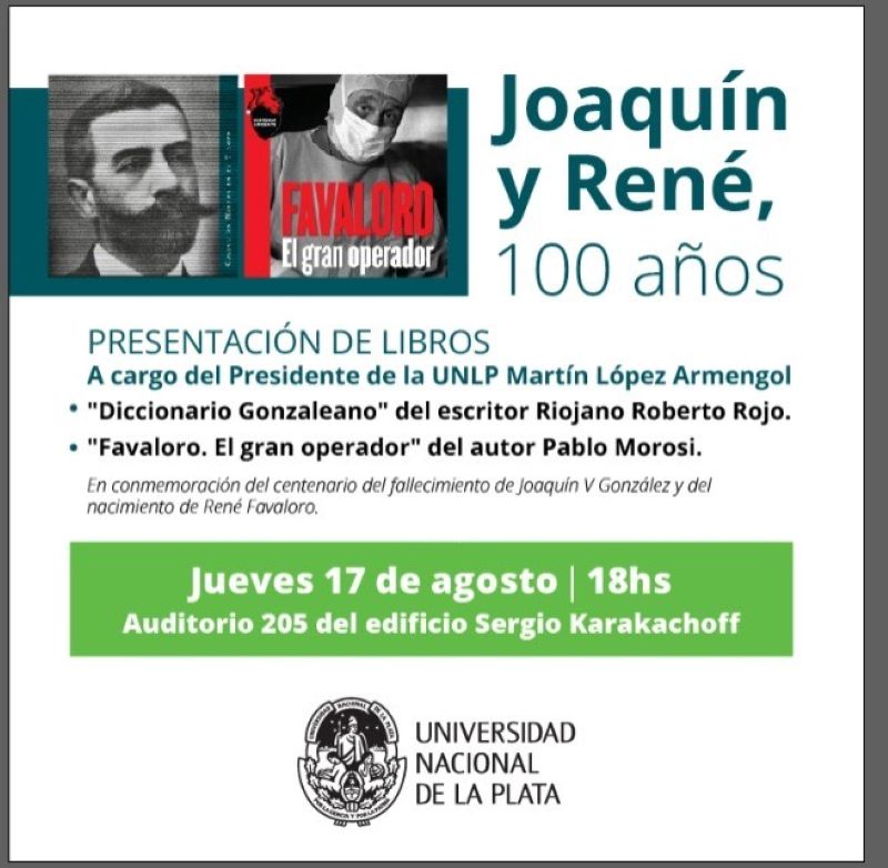 Book Presentation: Honoring Joaquín V González and René Favaloro’s Legacy