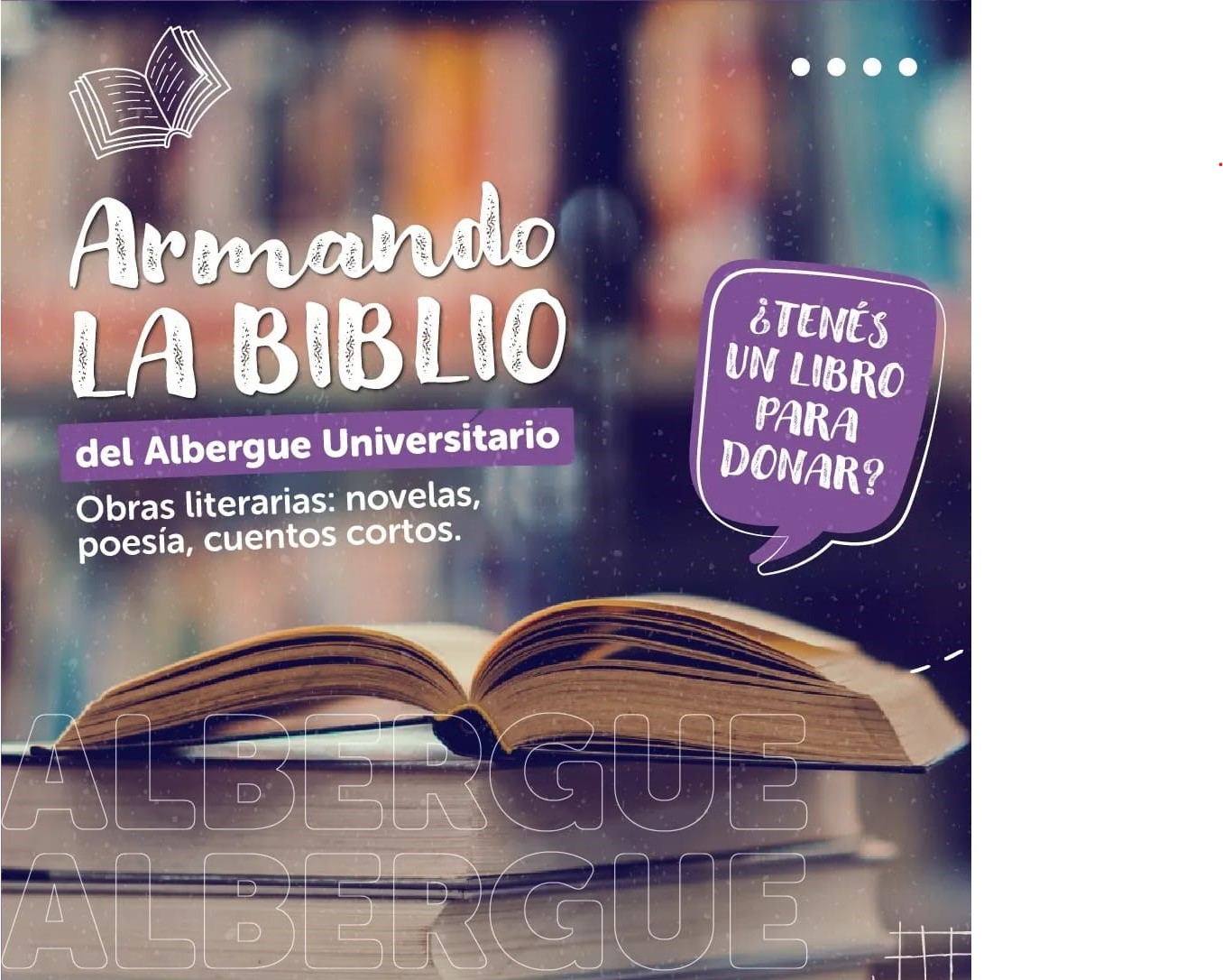 El Albergue de la UNLP puso en marcha la campaña “Armando La Biblio”