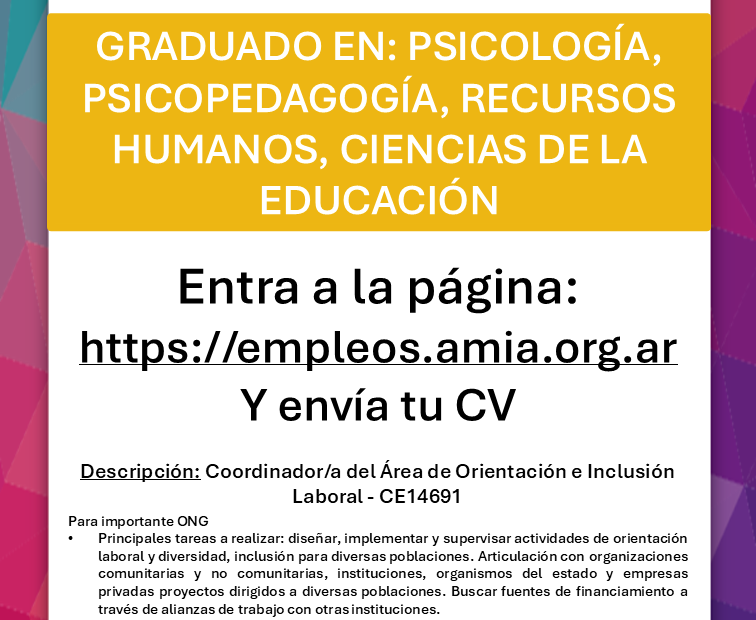 GRADUADO EN PSICOLOGÍA, PSICOPEDAGOGÍA, RECURSOS HUMANOS, CIENCIAS DE LA EDUCACIÓN