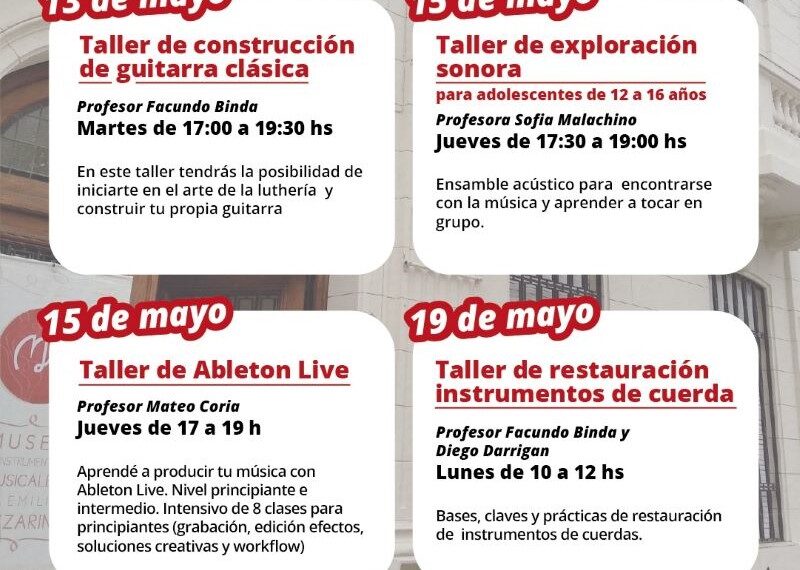 Talleres en el Museo Musical de La Plata Emilio Azzarini