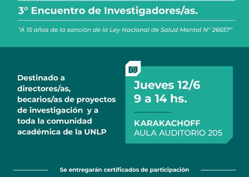 Primera Jornada de Investigación en Salud Mental de la UNLP