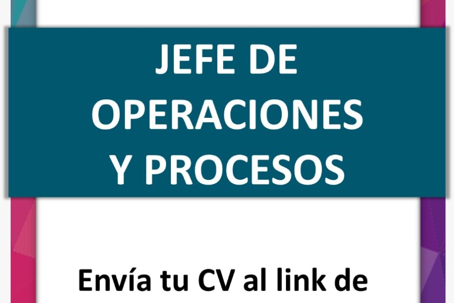 JEFE DE OPERACIONES Y PROCESOS