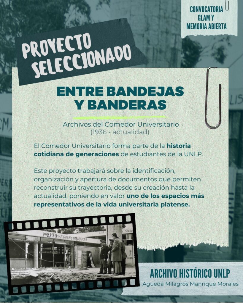 Proyecto del Archivo Histórico de la UNLP seleccionado en la convocatoria GLAM y Memoria Abierta
