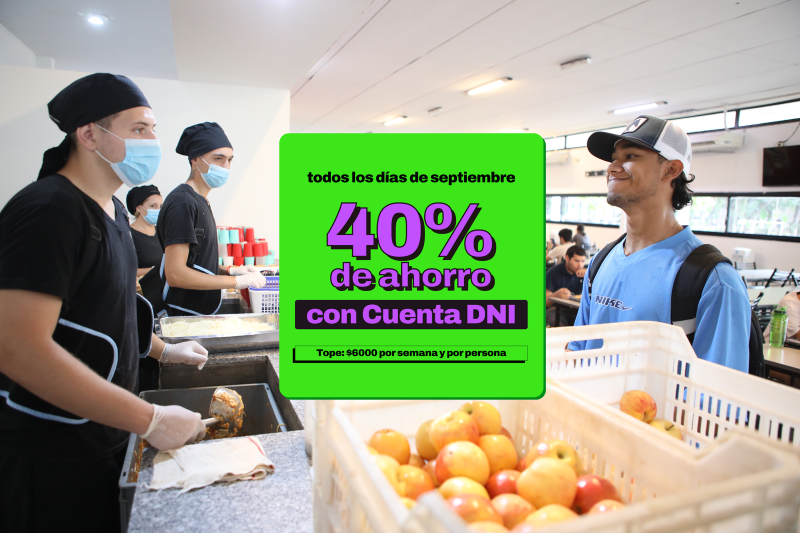 El Comedor Universitario ofrece el 40% de descuento con Cuenta DNI