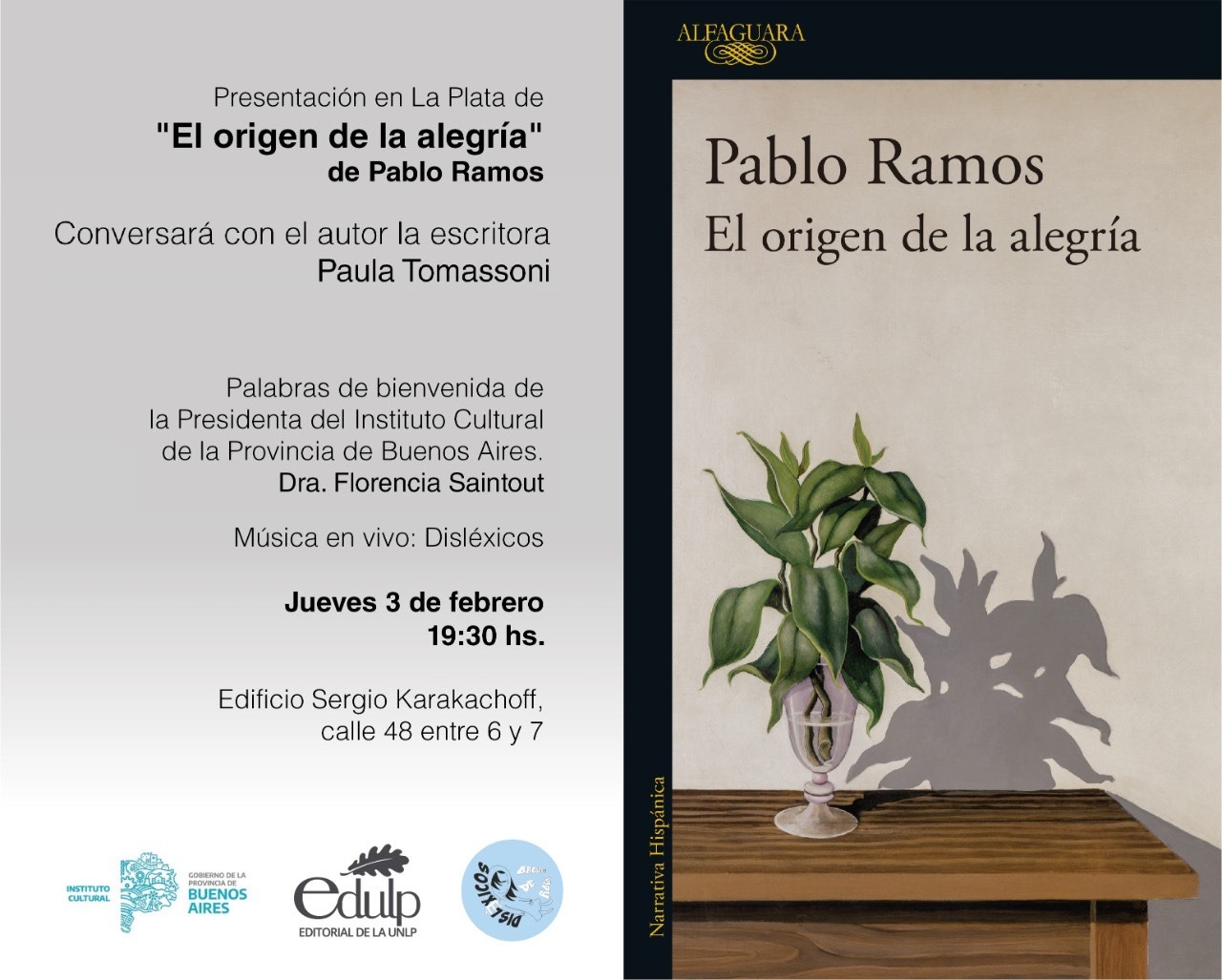 Presentación del libro El origen de la alegría de Pablo Ramos » UNLP